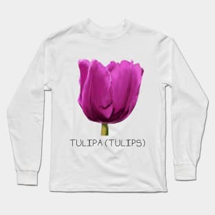 Purple Tulip Genus Print Long Sleeve T-Shirt